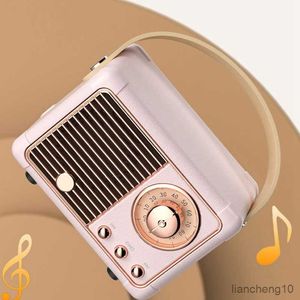 Tragbare Lautsprecher Retro Bluetooth-Lautsprecher Klassischer Retro-Musik-Player Sound Stereo Tragbarer Mini-Reise-Musik-Player Rosa R230725