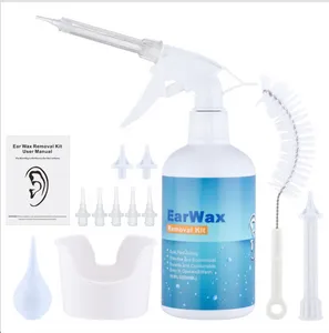 500ml Cylindrical Bottle Ear Wax Cleaning Bottle Rinse Ear Wax Ear Ball Ear Wash Magic Tool Set Adults Kid Ear Care Home Use Ear Irrigation Washer Bottle