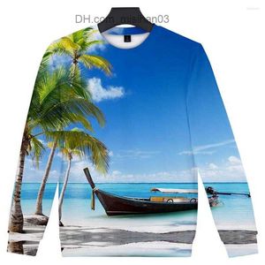 Erkek Hoodies Sweatshirts Erkek Hoodies Plaj Mell / Kadınlar KPOP 2023 Kapatsız Sweatshirt Okyanus Gökyüzü Güzel Seaside View Hoody 3d Sonbahar Kış Kıyafetleri Z230725