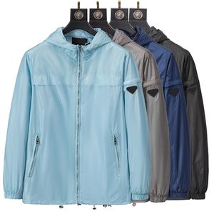2023 Tasarımcı Marka Erkek Mürettebatı Kapşonlu Ceketler Hafif Tam Zip Hoodie Ceketli Ceket Rüzgar Yasağı Bahar Sonbahar Mens M-3XL için Günlük Bombacı Ceket