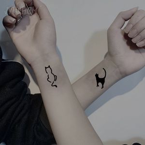 Adesivi per tatuaggi temporanei impermeabili Cat Stars Geometric Moon Planet Alphabet Tattoo Flash Body Art Tatuaggi per donne e uomini