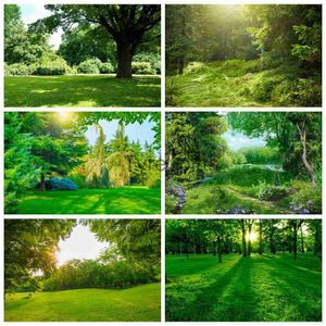 Background Material Spring Garden Park Photography Background Green Grass Ground Customized Children's Birthday Party Studio Photography Background x0724