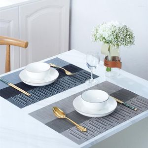 Table Mats Set Of 4 PVC Washable Placemats For Dining Mat Non-slip Placemat In Kitchen Accessories Cup Wine Pad