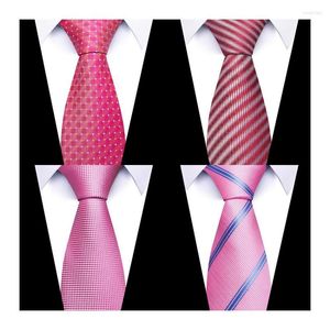 Бабочка галстуки 2023 стиль оптом классический 7,5 и 8 см шелковой галстук мужчины розовый галстук с твердыми костюмами белая свадьба свадьба