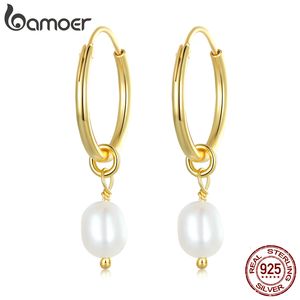 Stud 925 Sterling Silver Baroque Irregular Pearl Pendant Earrings Women's Gold Plated Bohemian Earrings Exquisite Jewelry Gift 230724