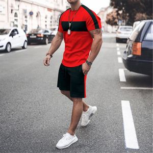 Herrspårar Summer Men's 3D Track Set Summer Fashion Men's Tshirt Shorts Två bitar av casual street Clothing Men's Overdimensionerade set 230720