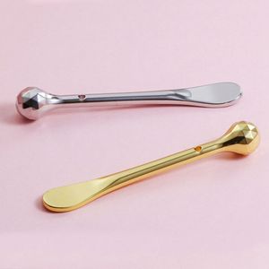 Neue Stil Gold Silber Rauchen Diamanten Griff Zinklegierung Tragbare Mini Trockenkräuter Tabak Bohrinseln Löffel Wachs Schaufel Dabber Scoop Shisha Bong Bubbler Strohspitze Nägel DHL