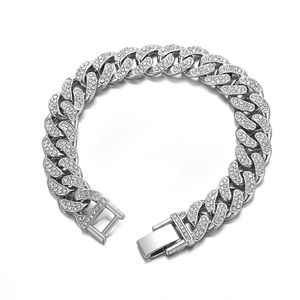 Herren-Hip-Hop-Armbänder, klassische Luxus-Manschettenknöpfe aus Metall, Silber, Diamant-Armbänder, als Weihnachtsgeschenk für Paare, Urlaubsarmbänder