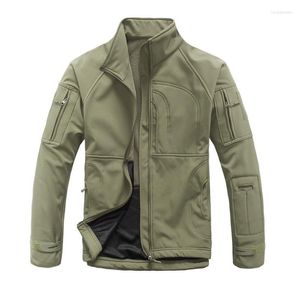 Erkek Ceketler Askeri Kamuflaj Polar Taktik Ceket Erkek Su Geçirmez Softshell Windbreaker Kış Ordusu Kapşonlu Av Kaplama Ceket