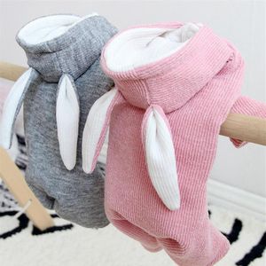 犬のアパレル秋と冬のかわいい温かいペット服4脚コットンボタンコート屋外肥厚通気性フード付きフード付き217J