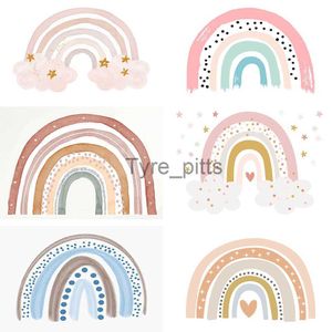 Bakgrundsmaterial Mehofond Böhmen Rainbow Photography Bakgrund Baby Birthday Party Blue Sky Sweet Cloud Heart Bakgrund Foto Studio Props X0724