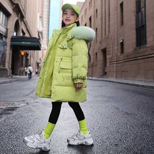 Down Coat -25 Degrees Winter Fashionable Down Jacket For Girls Warm tjock kappa för barn Brightrosa vattentät anka ner kappa för flickor HKD230725