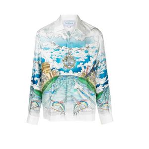 Casablanca Button-up-Hemd im Style-Hemd Blue Sky Flying Fish Lose Herren- und Damen-Langarmhemden der vielseitigen Modemarke