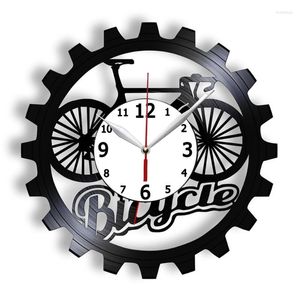 Wall Clocks Bicycle Color Changing Light Bike Laser Cut Longplay Record Watch Clock Gear Vintage 12"Hanging Decor