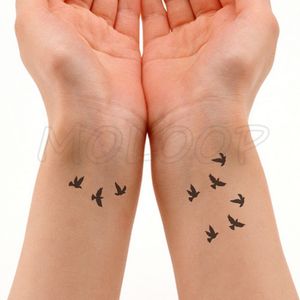 Adesivo de tatuagem temporária à prova d'água pássaro animal padrão pequeno tatuagem adesivos flash tatuagens falsas para menina homens mulheres criança