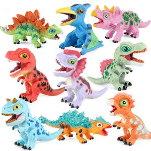 Simulação modelo de dinossauro Versão Q pitada cola macia de dinossauro fará um som Tyrannosaurus Rex cabeça inchada dragão unha dragão brinquedo