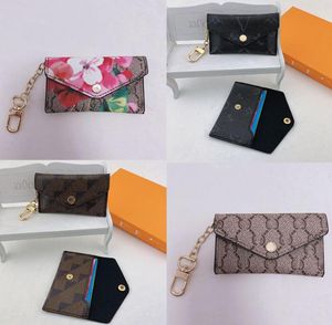 10Style Luxury Designer KeyChain Fashion Womens Mini Plånbok Högkvalitativ läder Män Letter Coin Purse Color Wallet Holder Holder Holder