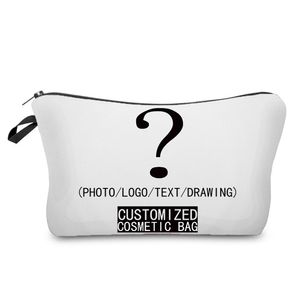 Personlig anpassad DIY -logotyp Makeup Bag Pouch Travel Outdoor Girl Women Cosmetic Bag toalettartiklar Organiser Lady Storage Make Up Case