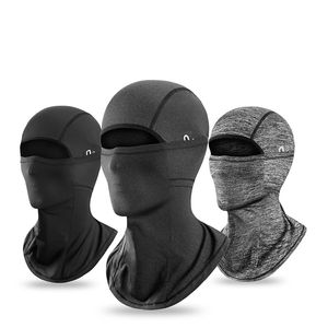 Balaclava de verão para homens e mulheres, máscara facial de gelo de seda com proteção solar, capuz balaclava para ciclismo e motociclismo preto