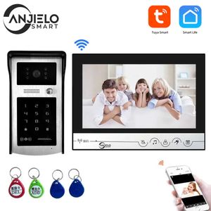 Wifi 9Inch Screen Video Call Ring Doorbell Camera with Password Keyboard Rfid Video Intercom System For Home Apratment