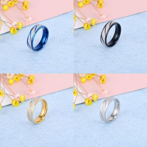 30/Pcs Fashion Men's and Women's Rings Gold Black Blue Mixed Wholesale Wave Pattern Wedding Rings Stainless Steel Engagement Jewelry Gift Wholesale