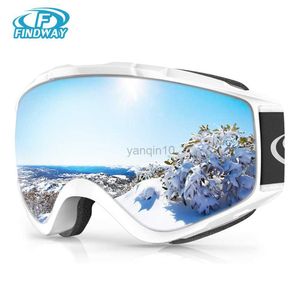 Ski Goggles Findway Aldult Ski Goggles против тумана 100%УФ -защита снежных очков OTG Design над совместимым с шлемом лыжным сноубордом HKD230725