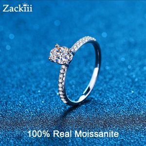 Обручальные кольца Custom 1 карат -овальное обручальное кольцо стерлингового серебряного серебряного серебряного родиевого овального яичного дна кольцо алмаза для женщин обручальное кольцо 230724