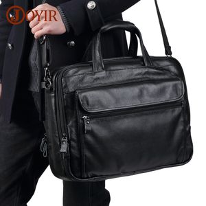 Briefcases JOYIR Men Genuine Leather Handbag 15 6"Laptop Messenger Shoulder Bag for Documents Men s Business 230724