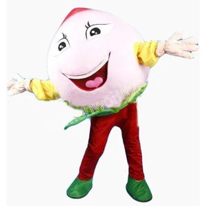 Performance the big pink peach Mascot Costume Leather Jacket Halloween Suit Role Play Costume Furry