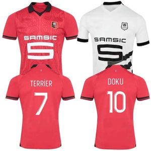 2023/24 Maglie da calcio Stade Rennais 2024 Terrier Kalimuendo Doku Uniform Mens Bourigeaud Gouiri Belocian E. Le tassa Shirt