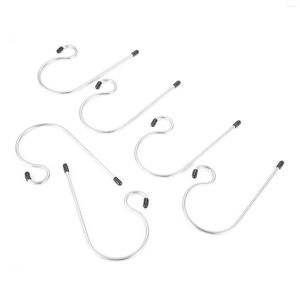 Hooks 6pcs/set Christmas Stocking Holder Metal Hook Silver Hanger Party Mantel Fireplace Decor 125mm/4.92inch Hanging Utensil Coat Hat