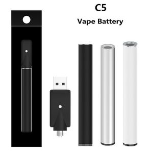 C5 Bud Touch Bateria 10,5mm Buttonless Auto Ativado Vape O Pen 345mAh para 510 Cartuchos com Luz Indicadora Inferior Suppies de Fábrica