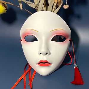 Dustproof and Waterproof Adult Party Mask Full Face Chinese Style Hand-painted Decorative Hanfu Accessories Masquerade Girl