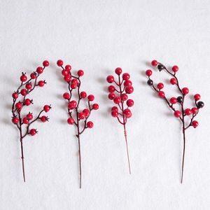 Decorative Flowers Christmas Simulation Red Fruit Cuttings Bubble Bunches Tree Decoration Shopping Mall Desktop Props
