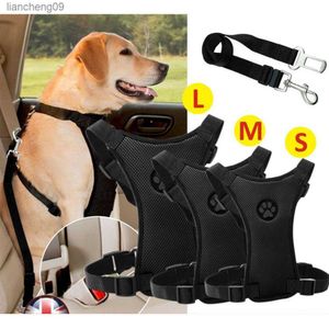 Hund Harness koppel utomhusträning Dog Snack Bag Breattable Mesh med justerbara remmar Bil Automotive Seat Safety Belt L230620