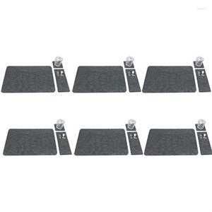 Table Runner Set av 6 Placemats-6x Placemats Beverage Wasters and Cutery Pocket Mats-Protective
