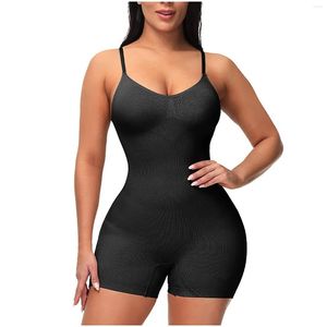 Modeladores Femininos Espartilho Sustentação Abdominal Chest Push-Up One Piece Modelador Apertado Bodysuits Alça Espaguete Bodys Compression Decote em U Bodysuits