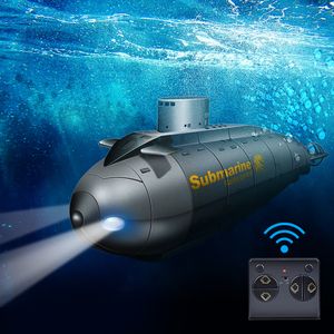 Elektriska/RC -båtar 2.4G 6 kanaler Kärnkraftsbåtar Trådlös fjärrkontroll Dykning Child Toy Mini Remote Control RC Submarine Boat Toys 230724