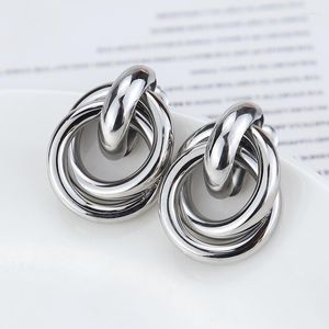 Stud Earrings Stainless Steel Hook For Women Pin Minimalist Chic Baroque Style Elegant Female Jewelry Earring Gift 2023