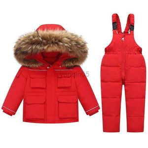 Daunenmantel Winterjacke für Mädchen Overall 2023 Neue Junge Baby Overalls Kinder Daunenparkas Mantel Kind Schneeanzug Kleinkind Set Kinderkleidung HKD230725