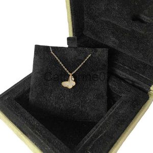 Pendant Necklaces S925 sterling silver sweet butterfly pendant necklace for women luxury clover brand designer shell short choker bracelets necklace e J230725