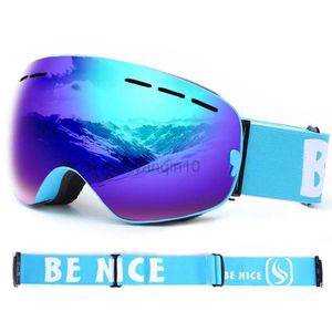 Skibrille Zylindrische Skibrille für Erwachsene für Männer und Frauen mit doppelter Antibeschlagschicht und schillernder Farbe Vakuum-Galvanik-Skibrille HKD230725