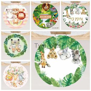 Background Material Laeacco Tropical Wildlife Park Birthday Party Animals Children Baby Photos Ozone Custom Poster Circular Background Photo Background x0724