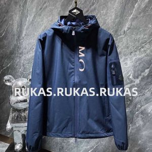 2023 Spring Printed Coat Fashion Rainbow Strip Hooded Coat Men's Commuter Casual Play Jacket Luxury Solid Color Design Trend Simple Jacket Slim NFC Scan