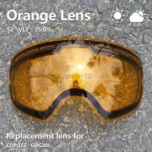 Kayak Goggles Copozz 201 Lens Kayak Önleyici UV400 için Büyük Küresel Kayak Gözlükleri Kar Gözlük Gözlükleri Değiştirme (sadece lens) HKD230725