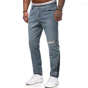 Männer Jeans 2023 Gebrochene Enge Hosen Koreanische Mode Straße Kleid Bettler Retro Gewaschen Casual Hosen