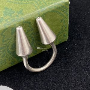 Open Ended Ring Neuer Persönlichkeitskegel Designer Ring übertreiben Offene Ringe Unisex Silber Anello Schmuck mit Schachtel