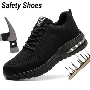 Dress Shoes Mens Breathable Safety Indestructible Steel Toe Antipuncture Working Boot Lightweight Protection Outdoor 230725