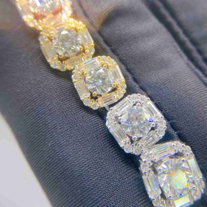 Brincos redondos e baguetes com diamantes feitos à mão em prata 925 Brincos Vvs Moissanite por atacado inspirados em designers
