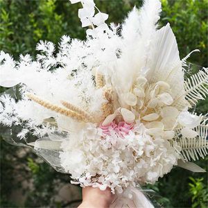 Fiori secchi Damigella d'onore da sposa Rose naturali conservate Bouquet Erba con fiori Foresta Stile all'aperto Mariage Accessori da sposa R230725